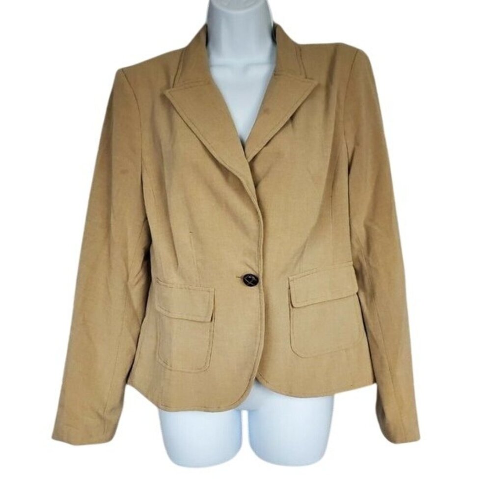 Jules & Leopold Tan One Button Blazer Women's 10